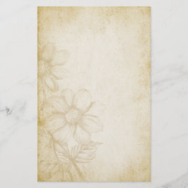 Den nätt vintageblommigtåldrasen noterar papper