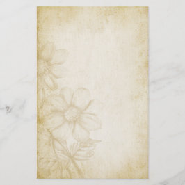 Den nätt vintageblommigtåldrasen noterar papper