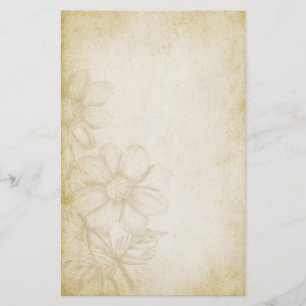 Den nätt vintageblommigtåldrasen noterar papper