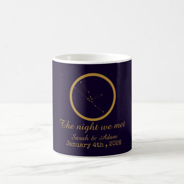 Den natten vi möttes Stjärnkarta –Kosmisk kärleksd Kaffemugg (Center)