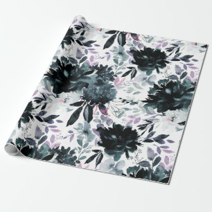 Den nattliga Blommigten Blå blomman Bouquets Bröll Presentpapper
