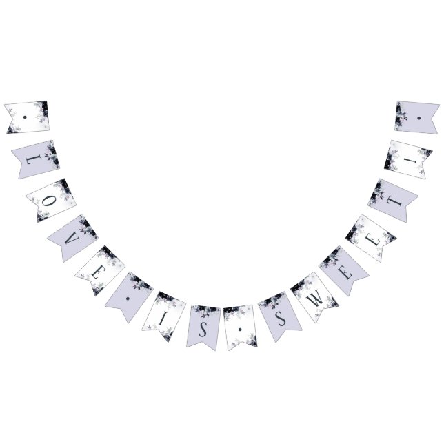 Den nattliga Blommigten Kärlek är Söta Bröllop Vimplar (Alla)