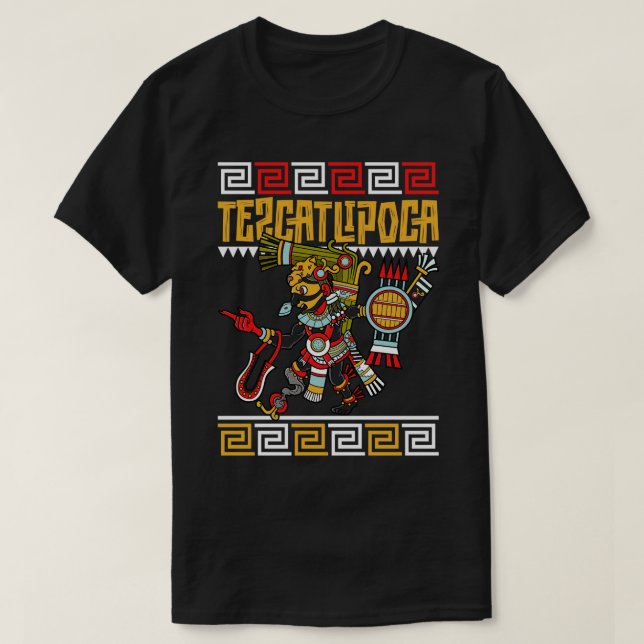 Den nattliga guden Tezcatlipoca T Shirt (Design framsida)