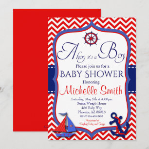 Den nautiska baby showerinbjudan, Ahoy är det en Inbjudningar