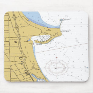 Den nautiska Chicago IL Montrose hamnen kartlägge Musmatta