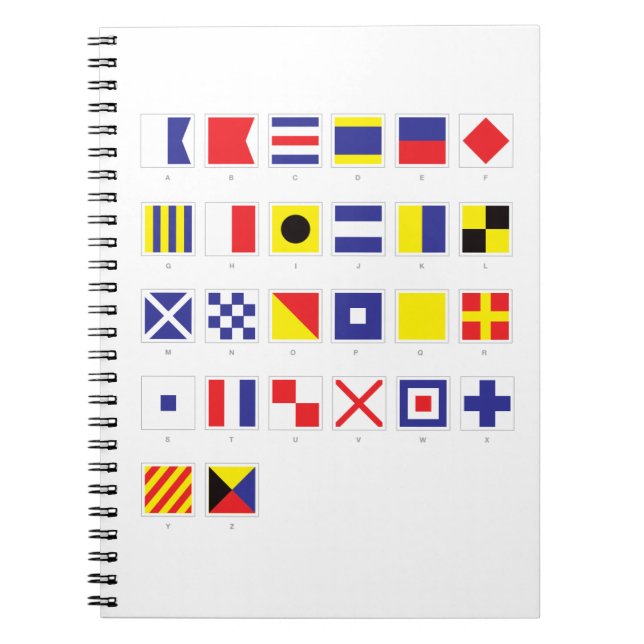 Den nautiska flagga kartlägger anteckningsbok (Framsidan)