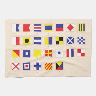 Den nautiska flagga kartlägger kökshandduk