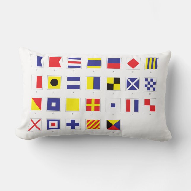 Den nautiska flagga kartlägger lumbarkudde (Framsida)