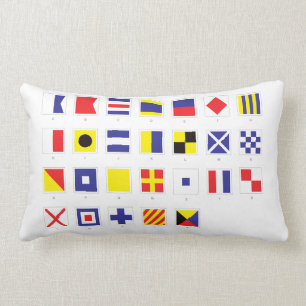 Den nautiska flagga kartlägger lumbarkudde