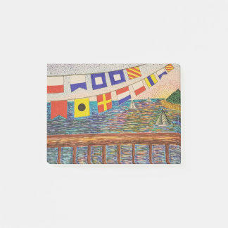 Den nautiska grattis på födelsedagen signalerar post-it block