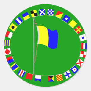 Den nautiska kiloen signalerar flagga, "som jag runt klistermärke