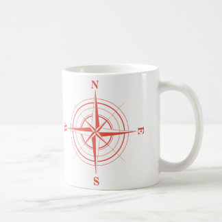 Den nautiska kompasset reser norr southeastväster kaffemugg