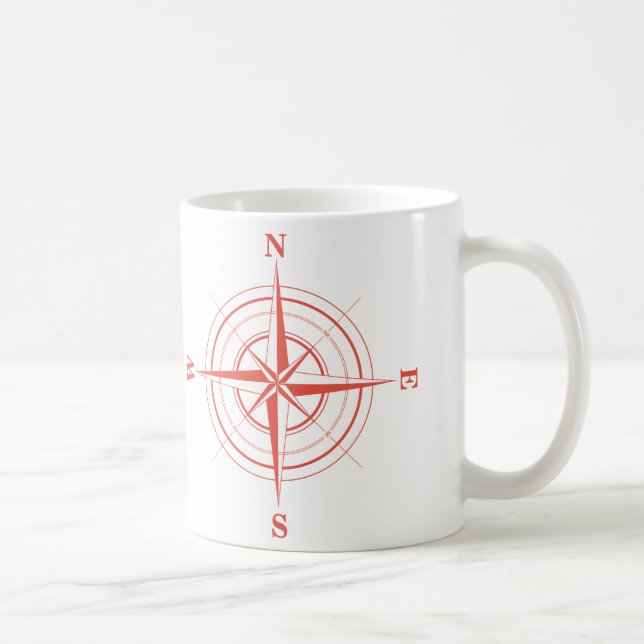 Den nautiska kompasset reser norr southeastväster kaffemugg (Höger)