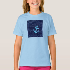 Den nautiska randen ankrar handskriftdesign t shirt