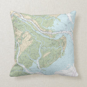 Den nautiska savannah-Tybeeön kartlägger kudder Kudde