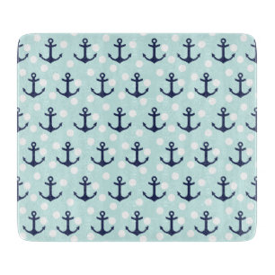 Den nautiskt Mintpolka dots och marinblått ankrar