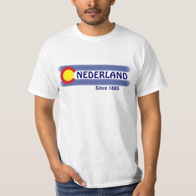 Den Nederland Colorado lokalflagga värderar T Shirt (Framsida)