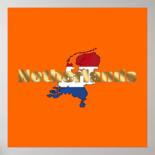 Den nederländska (Holland) holländska flagga Poster
