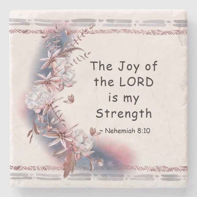 Den Nehemiah 8:10 är glädjen av lorden min styrka Stenunderlägg (Framsidan)