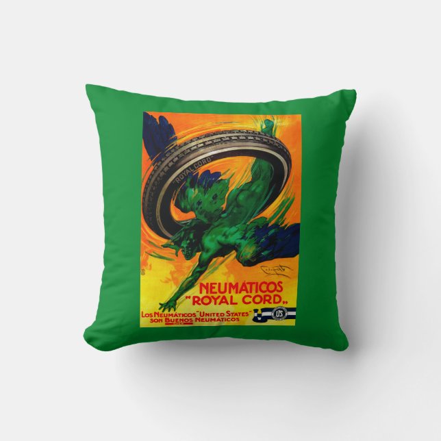 Den Neumaticos royalet binder med rep vintage Kudde (Framsida)