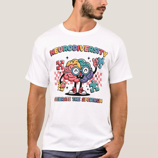 Den neurodiversitet som firar spektrumbromsen t shirt (Framsida)