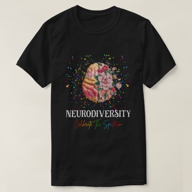Den neurodiversitet som firar spektrumet ADHD Brai T Shirt (Design framsida)