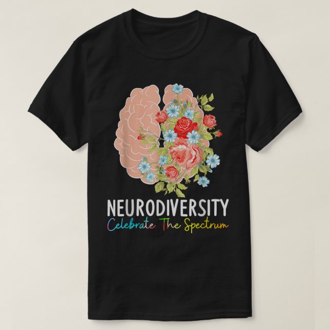 Den neurodiversitet som firar spektrumet ADHD Brai T Shirt (Design framsida)