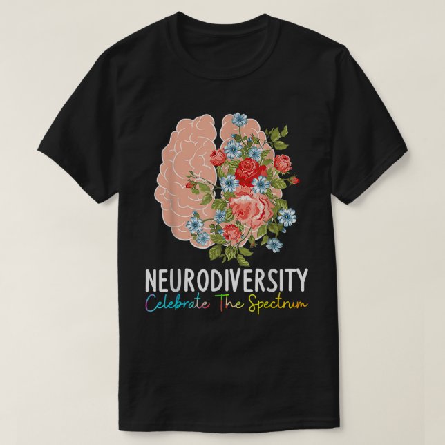 Den neurodiversitet som firar spektrumet ADHD Brai T Shirt (Design framsida)