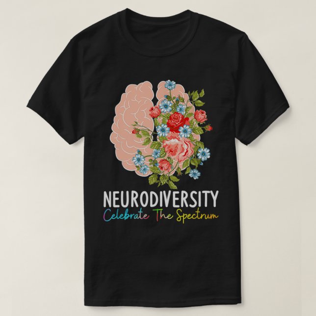 Den neurodiversitet som firar spektrumet ADHD Brai T Shirt (Design framsida)