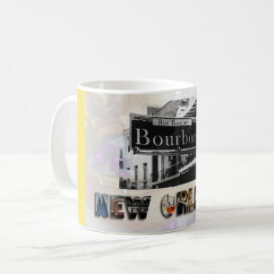 Den New Orleans Bourbon gatan reser fotoet Kaffemugg