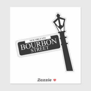 Den New Orleans Bourbon gatan undertecknar Klistermärken