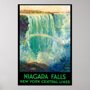 Den New York centralen fodrar till Niagara Falls Poster