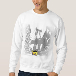 Den New York City Nyc gulttaxin Brooklyn Lång Ärmad Tröja