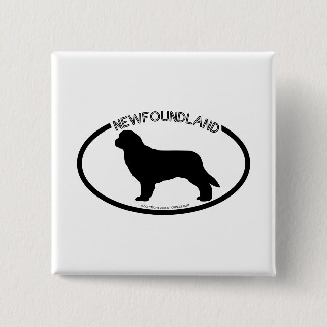 Den Newfoundland Silhouettesvarten knäppas Knapp (Framsida)
