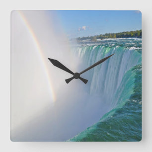 Den Niagara Falls hästskonedgångar & regnbågen tar Fyrkantig Klocka