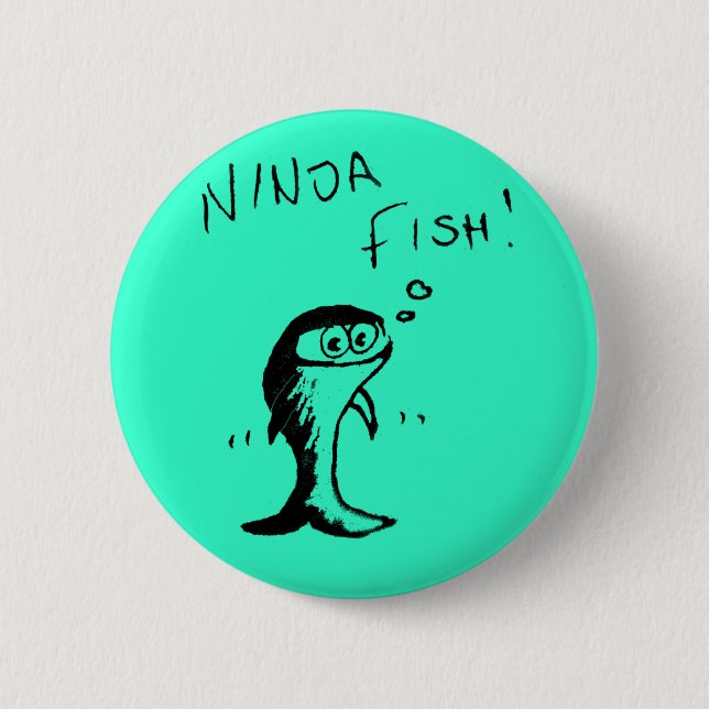 Den Ninja fisken knäppas emblem Knapp (Framsida)