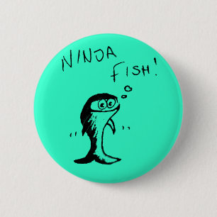 Den Ninja fisken knäppas emblem Knapp