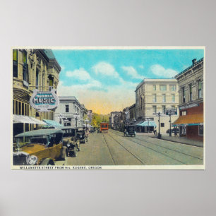 Den nionde gatan beskådar av den Willamette gatan Poster