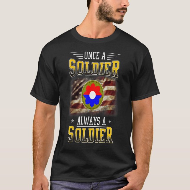 Den nionde infanteridivisionen Veteran Alltid sold T Shirt (Framsida)