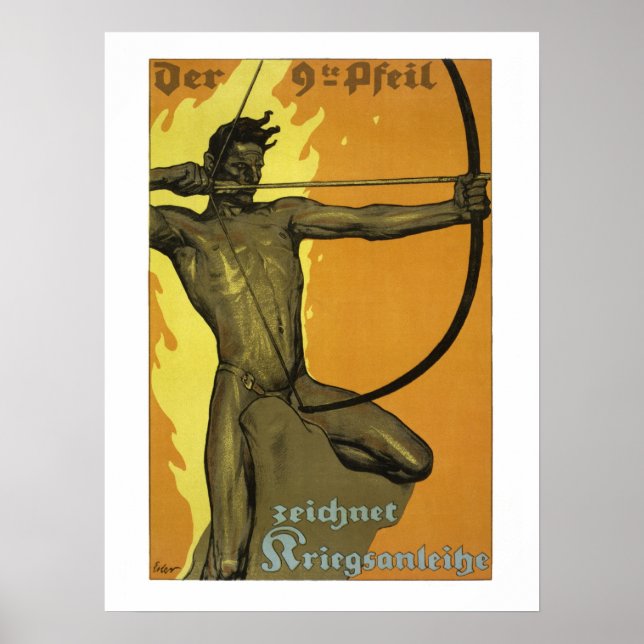Den nionde pilen, Österrikiska art nouveau världsk Poster (Framsidan)