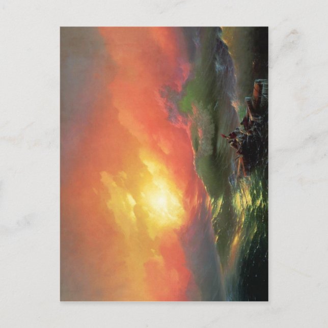 Den nionde vågen (1850), av Ivan Aivazovsky. Olja  Vykort (Framsida)