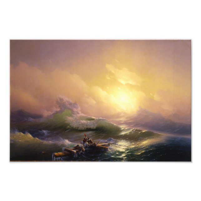 Den nionde vågen av Ivan Aivazovsky Photo Print Fototryck (Framsidan)