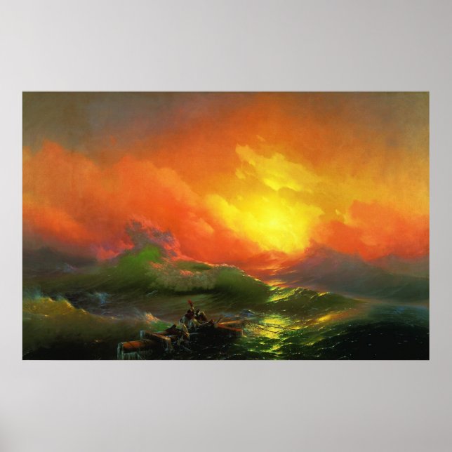 Den nionde vågen av Ivan Aivazovsky Poster (Framsidan)