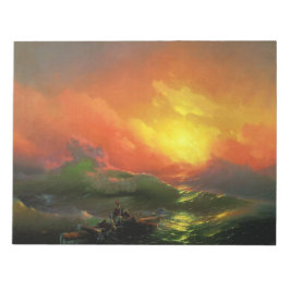 Den nionde vågen (Stormy Sea with Red Sunset) Anteckningsblock