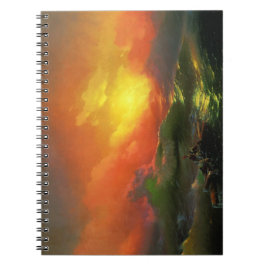 Den nionde vågen (Stormy Sea with Red Sunset) Anteckningsbok