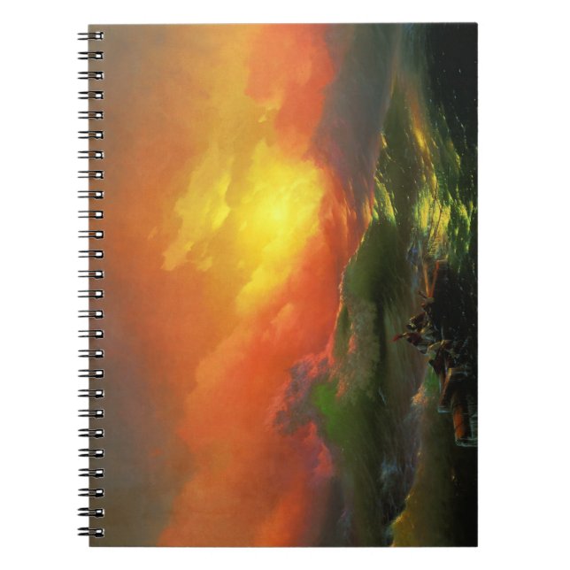 Den nionde vågen (Stormy Sea with Red Sunset) Anteckningsbok (Framsidan)