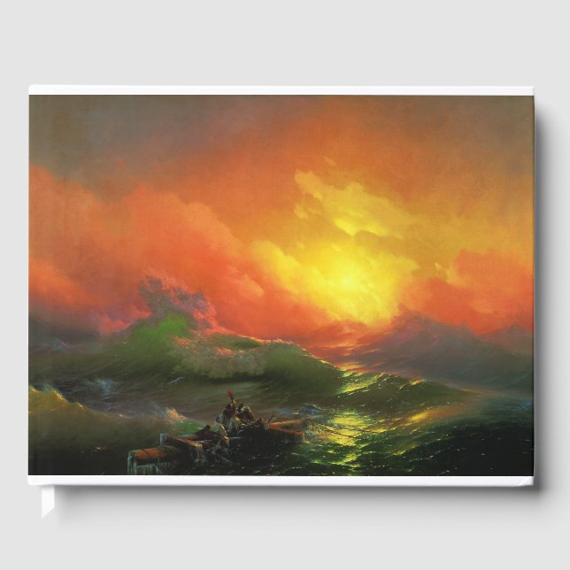 Den nionde vågen (Stormy Sea with Red Sunset) Gästböcker (Framsida)