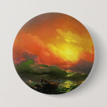 Den nionde vågen (Stormy Sea with Red Sunset)