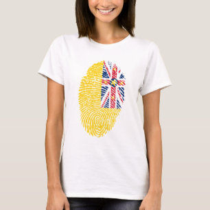 Den niuiska flagga identifierar med fingeravtryck t shirt