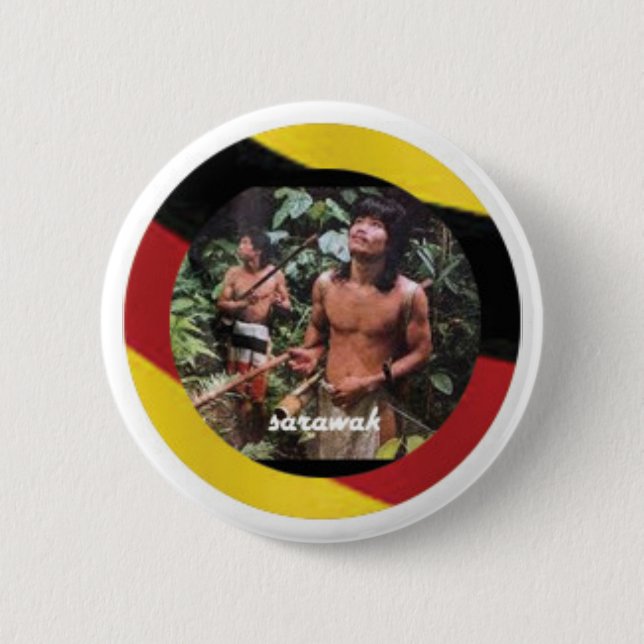 Den nomad- infödingen av den Borneo ön Knapp (Framsida)